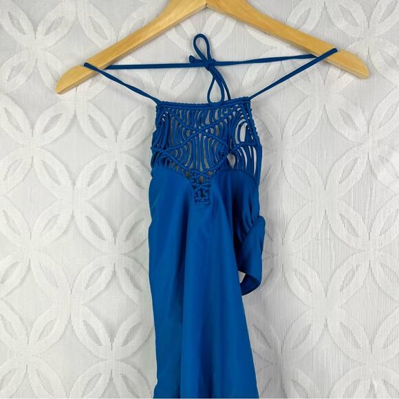 Mikoh Avalon Macrame High Neck Halter One Piece Swimsuit Size XS NWT - Picture 5 of 14